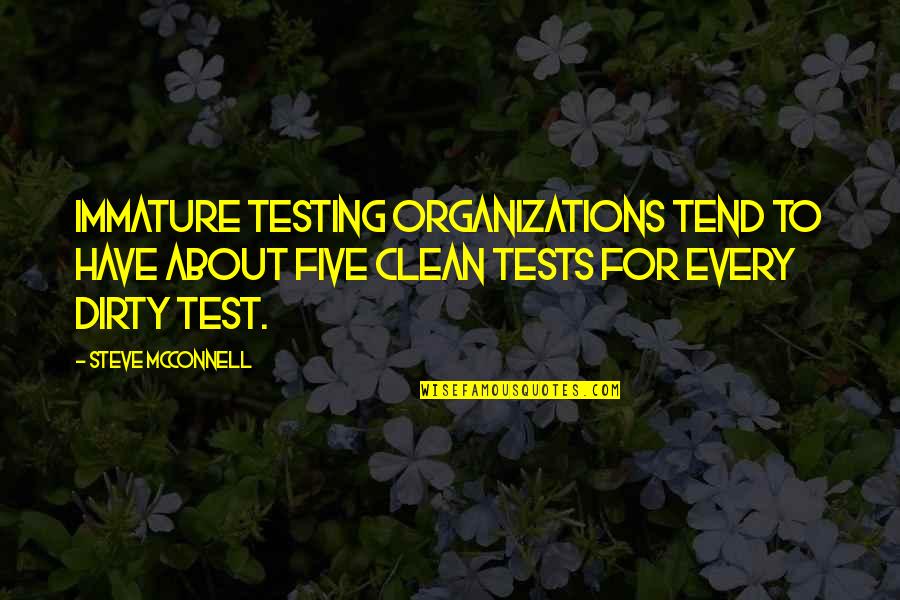 Micard Teixeira Quotes By Steve McConnell: Immature testing organizations tend to have about five