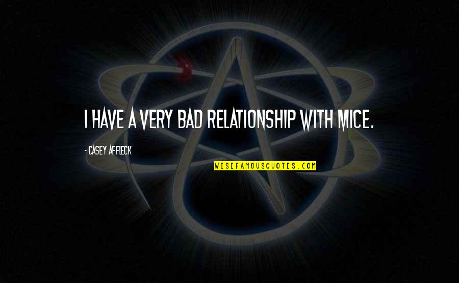 Mice Quotes By Casey Affleck: I have a very bad relationship with mice.