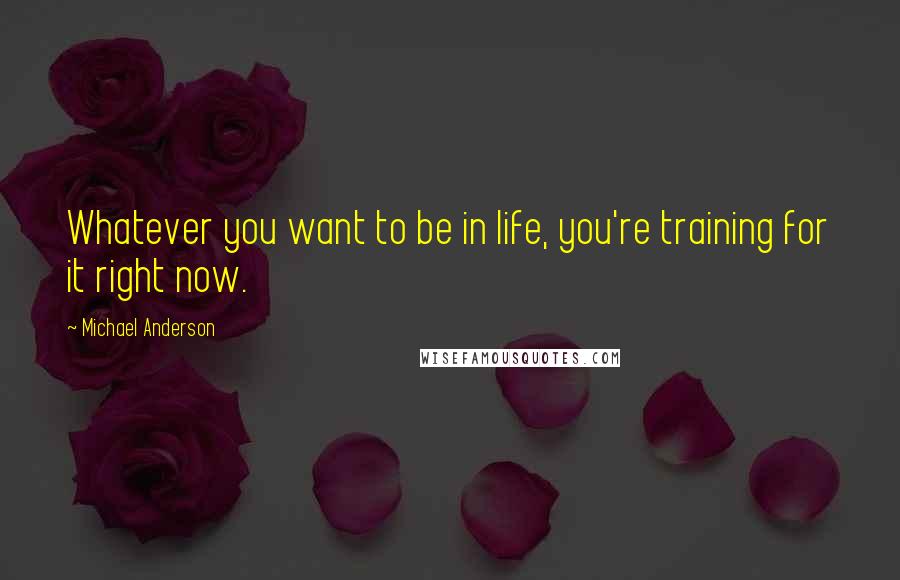 Michael Anderson quotes: Whatever you want to be in life, you're training for it right now.