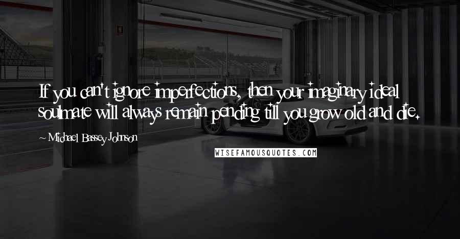 Michael Bassey Johnson quotes: If you can't ignore imperfections, then your imaginary ideal soulmate will always remain pending till you grow old and die.