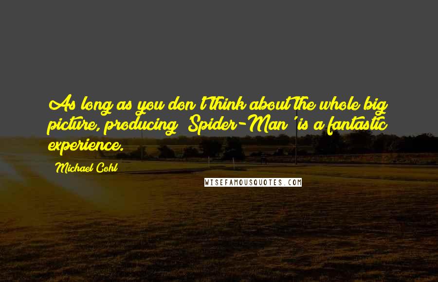 Michael Cohl quotes: As long as you don't think about the whole big picture, producing 'Spider-Man' is a fantastic experience.