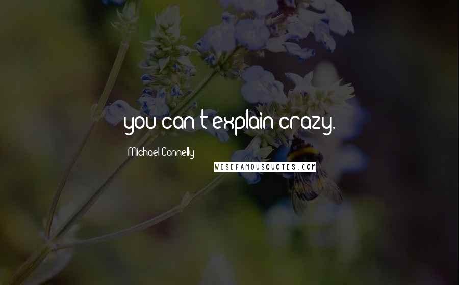 Michael Connelly quotes: you can't explain crazy.