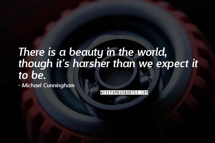 Michael Cunningham quotes: There is a beauty in the world, though it's harsher than we expect it to be.