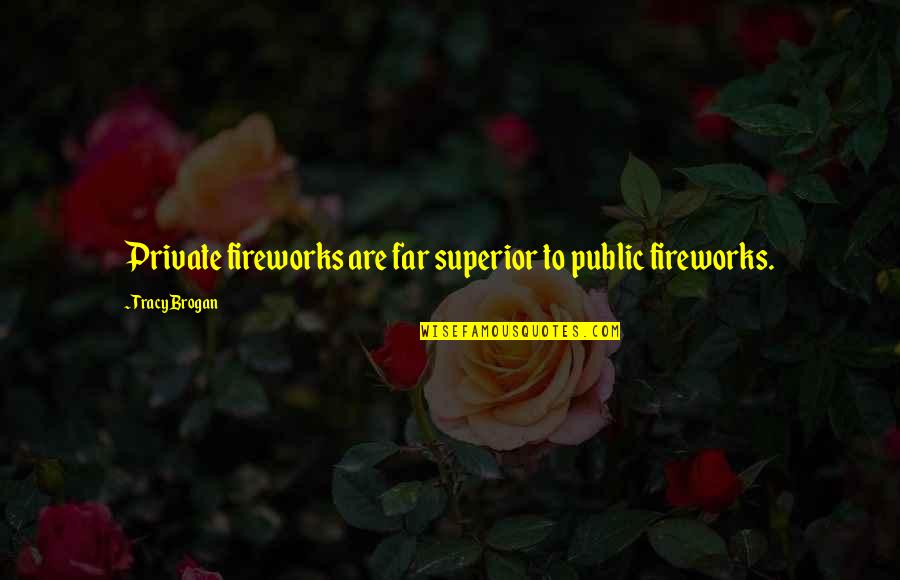 Michael Dowling Quotes By Tracy Brogan: Private fireworks are far superior to public fireworks.