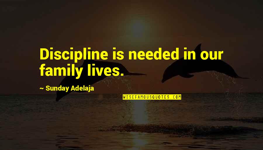 Michael Drayton Quotes By Sunday Adelaja: Discipline is needed in our family lives.