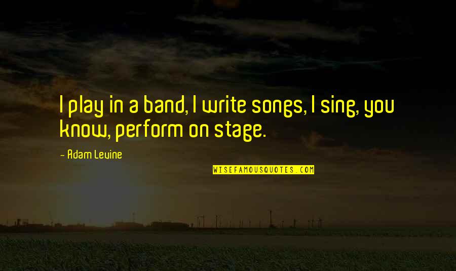 Michael Feathers Quotes By Adam Levine: I play in a band, I write songs,