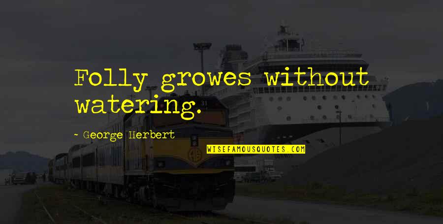 Michael Fullan Educational Leadership Quotes By George Herbert: Folly growes without watering.