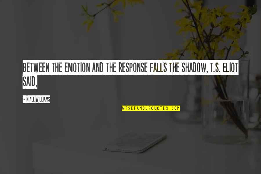 Michael Godard Quotes By Niall Williams: Between the emotion and the response falls the