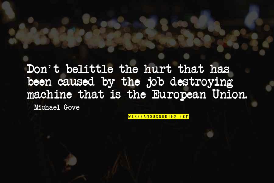 Michael Gove Quotes By Michael Gove: Don't belittle the hurt that has been caused Michael Gove Quotes By Michael Gove: Don't belittle the hurt that has been caused