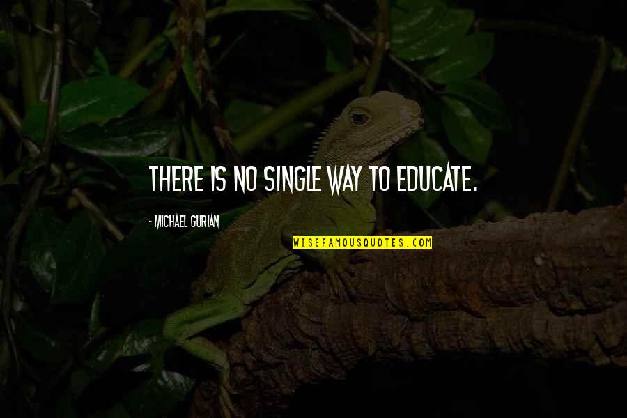 Michael Gurian Quotes By Michael Gurian: There is no single way to educate.