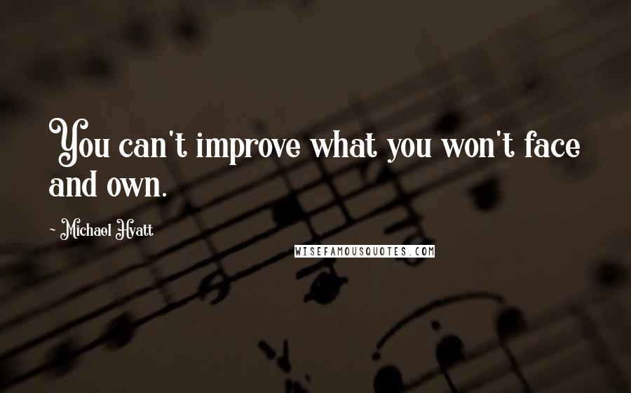 Michael Hyatt quotes: You can't improve what you won't face and own.