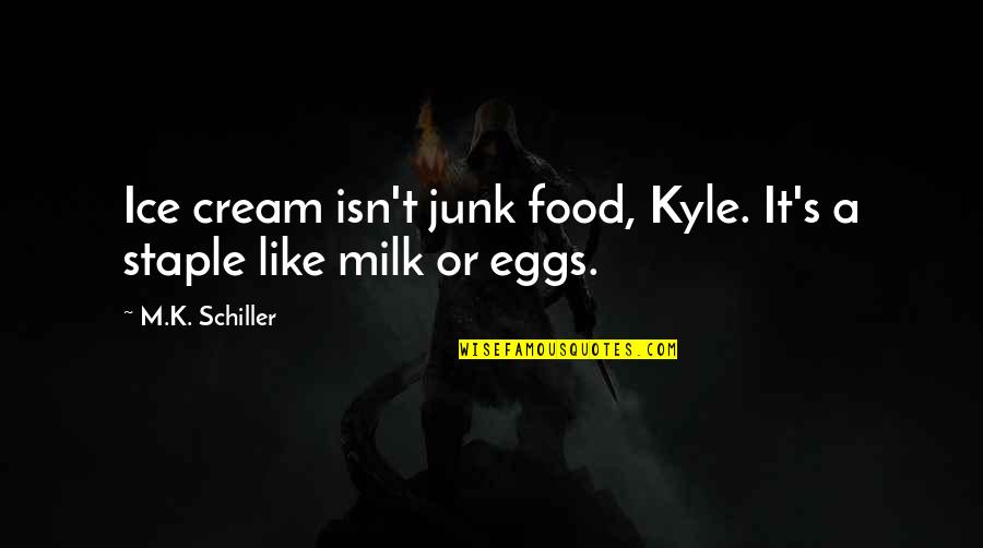 Michael J Fox Parkinsons Quotes By M.K. Schiller: Ice cream isn't junk food, Kyle. It's a