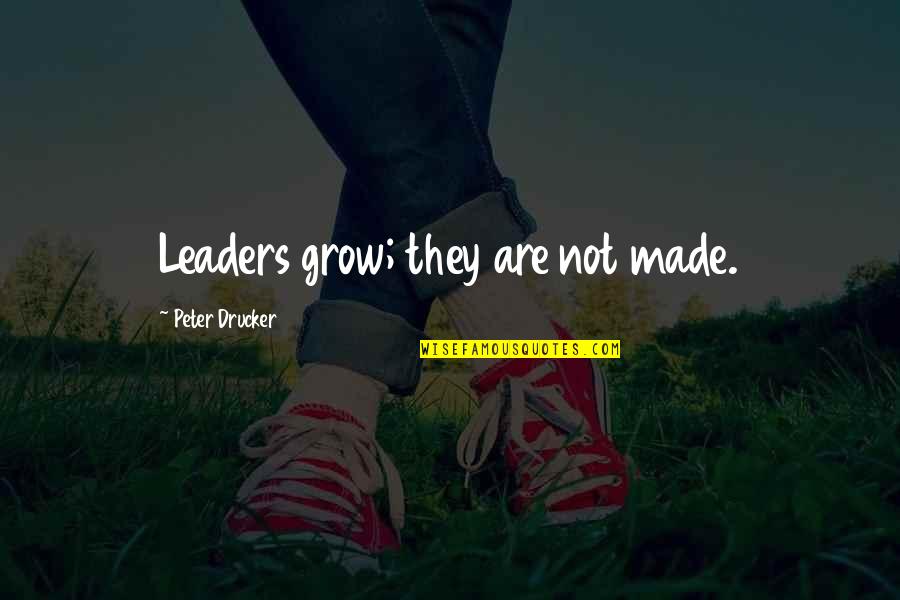 Michael Jordan Determination Quotes By Peter Drucker: Leaders grow; they are not made.