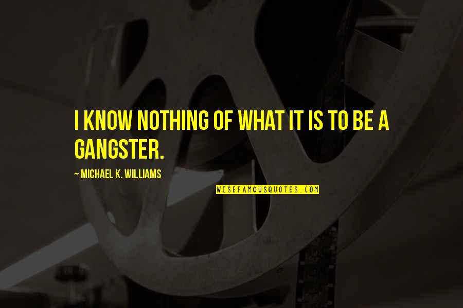 Michael K Quotes By Michael K. Williams: I know nothing of what it is to