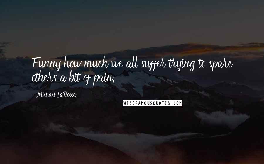Michael LaRocca quotes: Funny how much we all suffer trying to spare others a bit of pain.
