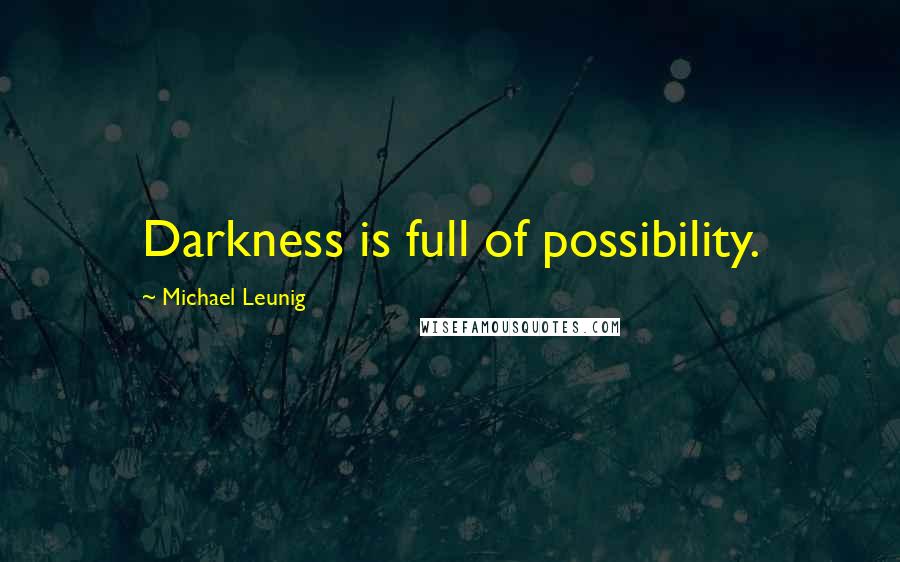 Michael Leunig quotes: Darkness is full of possibility.