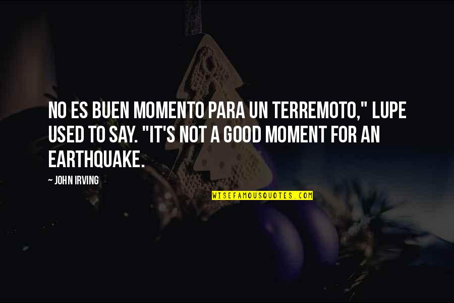 Michael Muhney Quotes By John Irving: No es buen momento para un terremoto," Lupe