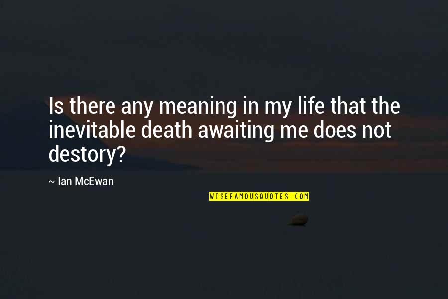 Michael Roach Quotes By Ian McEwan: Is there any meaning in my life that