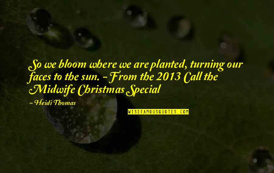 Michael Schiavello Quotes By Heidi Thomas: So we bloom where we are planted, turning Michael Schiavello Quotes By Heidi Thomas: So we bloom where we are planted, turning