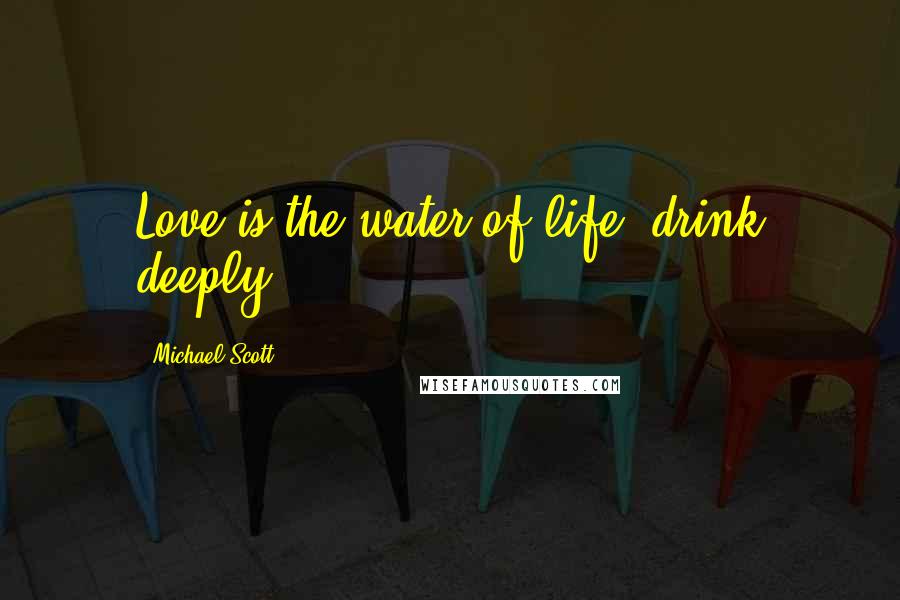 Michael Scott quotes: Love is the water of life, drink deeply.