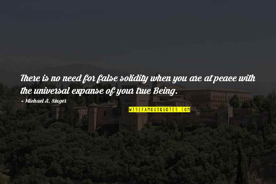 Michael Singer Quotes By Michael A. Singer: There is no need for false solidity when Michael Singer Quotes By Michael A. Singer: There is no need for false solidity when