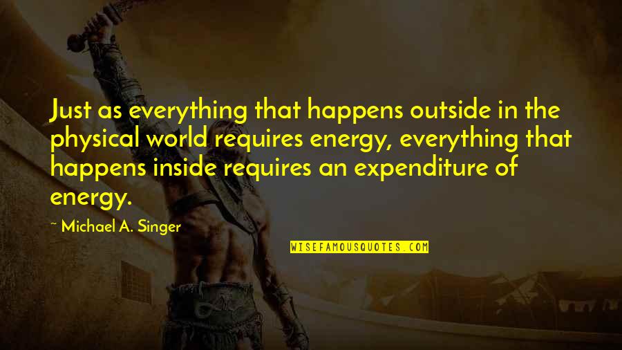 Michael Singer Quotes By Michael A. Singer: Just as everything that happens outside in the Michael Singer Quotes By Michael A. Singer: Just as everything that happens outside in the