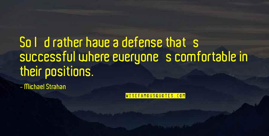 Michael Strahan Quotes By Michael Strahan: So I'd rather have a defense that's successful