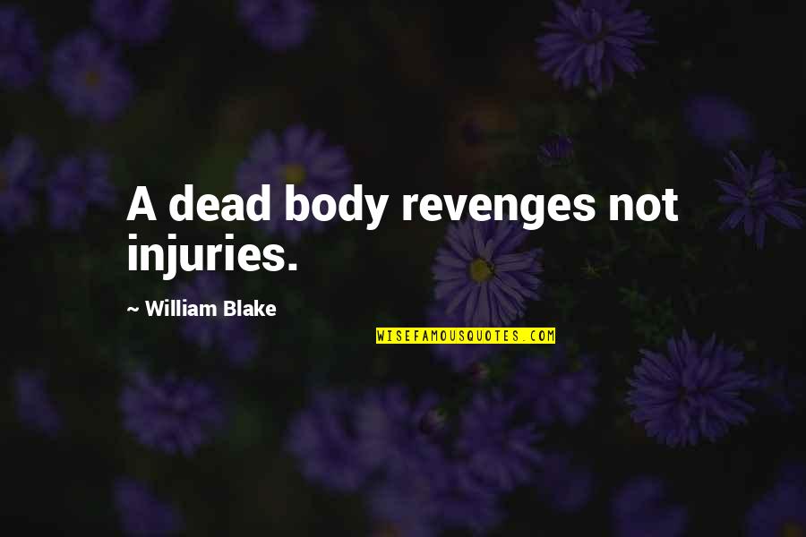 Michael Waltrip Quotes By William Blake: A dead body revenges not injuries.