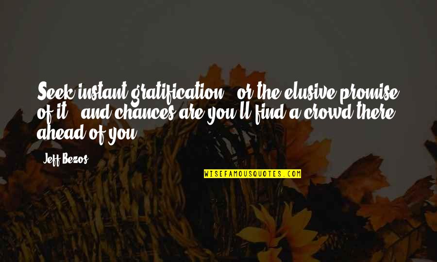 Michaeline Mister Quotes By Jeff Bezos: Seek instant gratification - or the elusive promise