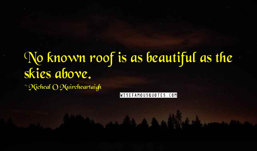 Micheal O Muircheartaigh quotes: No known roof is as beautiful as the skies above.