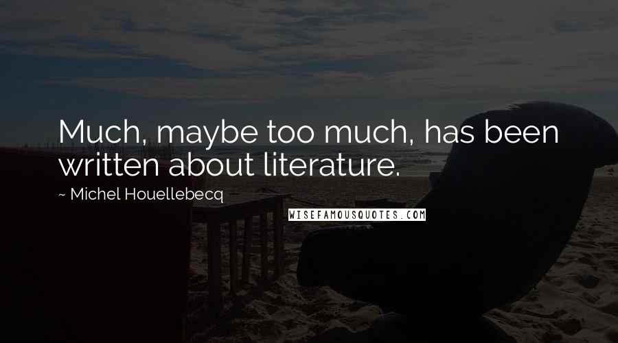 Michel Houellebecq quotes: Much, maybe too much, has been written about literature.