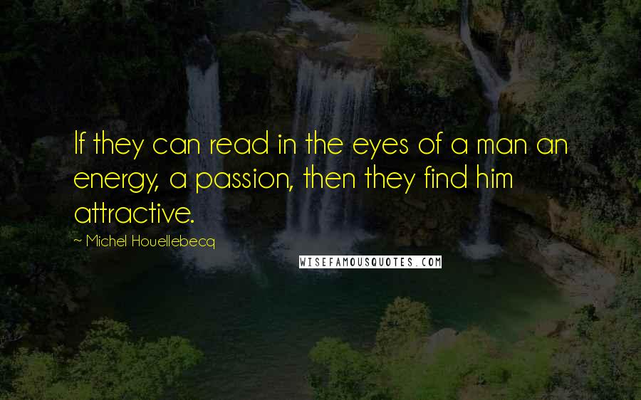 Michel Houellebecq quotes: If they can read in the eyes of a man an energy, a passion, then they find him attractive.