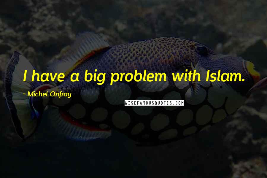 Michel Onfray quotes: I have a big problem with Islam.