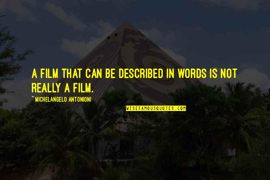 Michelangelo Antonioni Quotes By Michelangelo Antonioni: A film that can be described in words