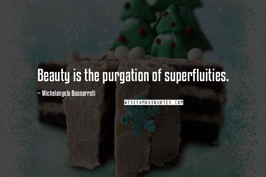 Michelangelo Buonarroti quotes: Beauty is the purgation of superfluities.