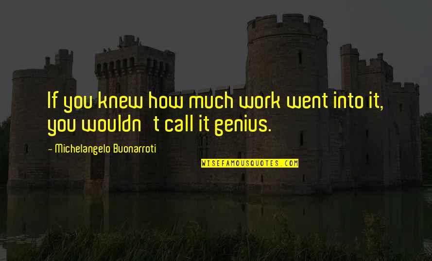 Michelangelo Buonarroti Quotes By Michelangelo Buonarroti: If you knew how much work went into Michelangelo Buonarroti Quotes By Michelangelo Buonarroti: If you knew how much work went into