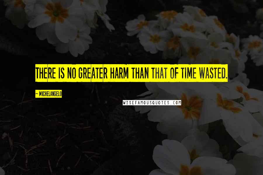 Michelangelo quotes: There is no greater harm than that of time wasted.