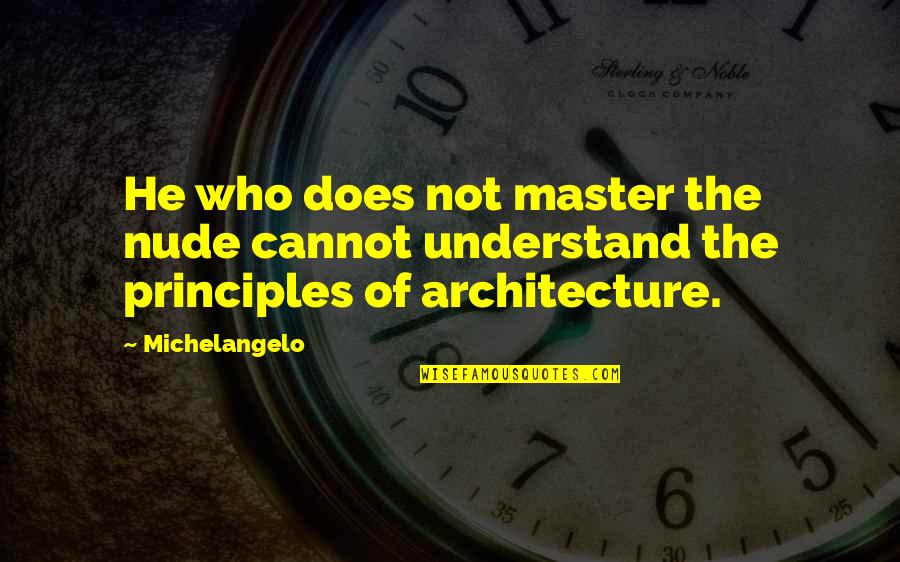 Michelangelo's Quotes By Michelangelo: He who does not master the nude cannot