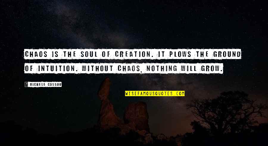 Michele Cassou Quotes By Michele Cassou: Chaos is the soul of creation. It plows