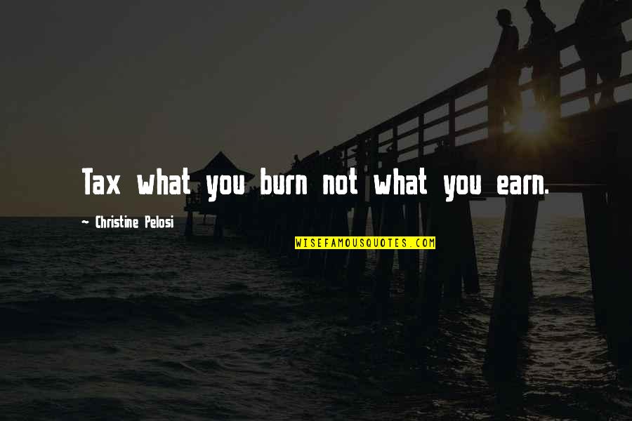 Michelin's Quotes By Christine Pelosi: Tax what you burn not what you earn. Michelin's Quotes By Christine Pelosi: Tax what you burn not what you earn.