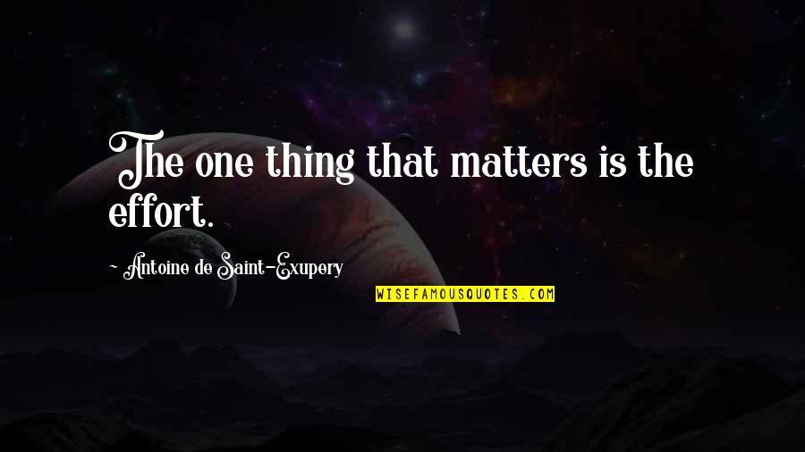 Michelle Obama Lets Move Quotes By Antoine De Saint-Exupery: The one thing that matters is the effort.