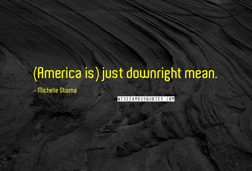 Michelle Obama quotes: (America is) just downright mean.