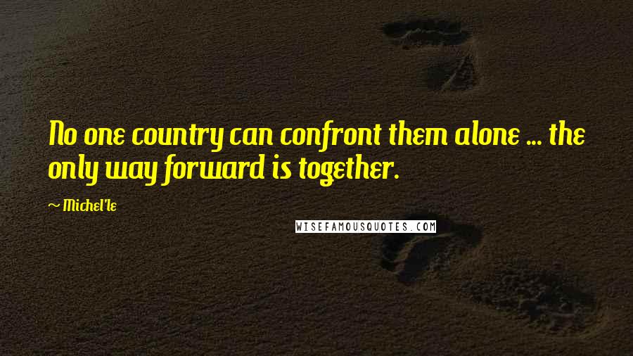 Michel'le quotes: No one country can confront them alone ... the only way forward is together.
