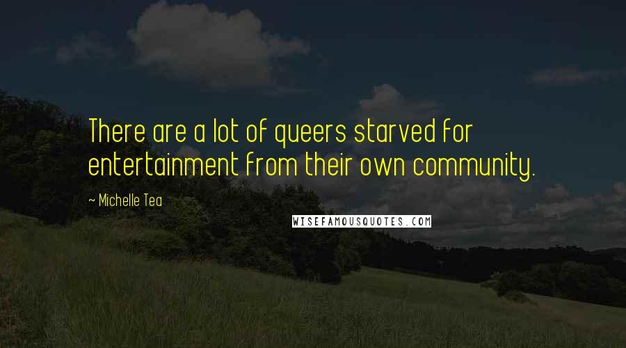 Michelle Tea quotes: There are a lot of queers starved for entertainment from their own community.