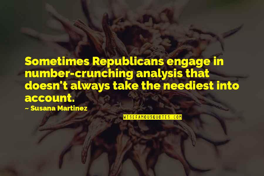 Michelman Coatings Quotes By Susana Martinez: Sometimes Republicans engage in number-crunching analysis that doesn't