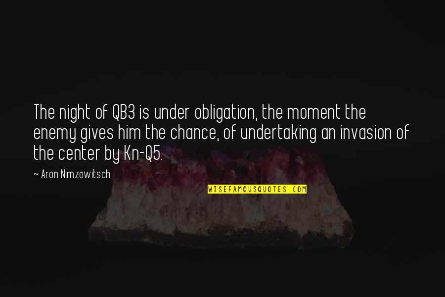 Michelucci Obituary Quotes By Aron Nimzowitsch: The night of QB3 is under obligation, the