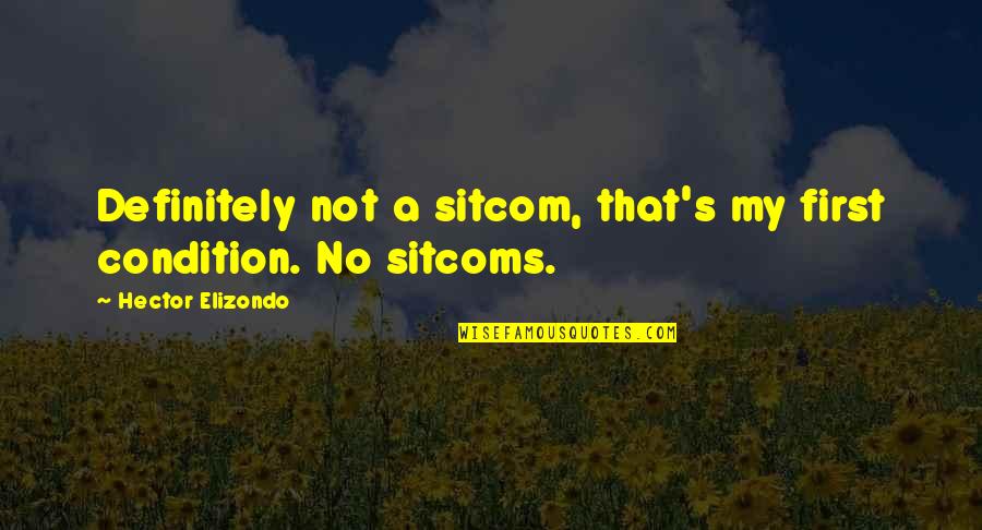 Michigan's Upper Peninsula Quotes By Hector Elizondo: Definitely not a sitcom, that's my first condition.