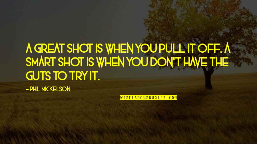 Mickelson Quotes By Phil Mickelson: A great shot is when you pull it