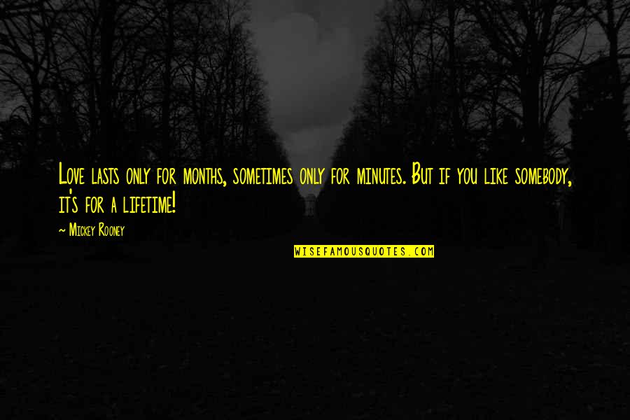 Mickey Rooney Quotes By Mickey Rooney: Love lasts only for months, sometimes only for Mickey Rooney Quotes By Mickey Rooney: Love lasts only for months, sometimes only for