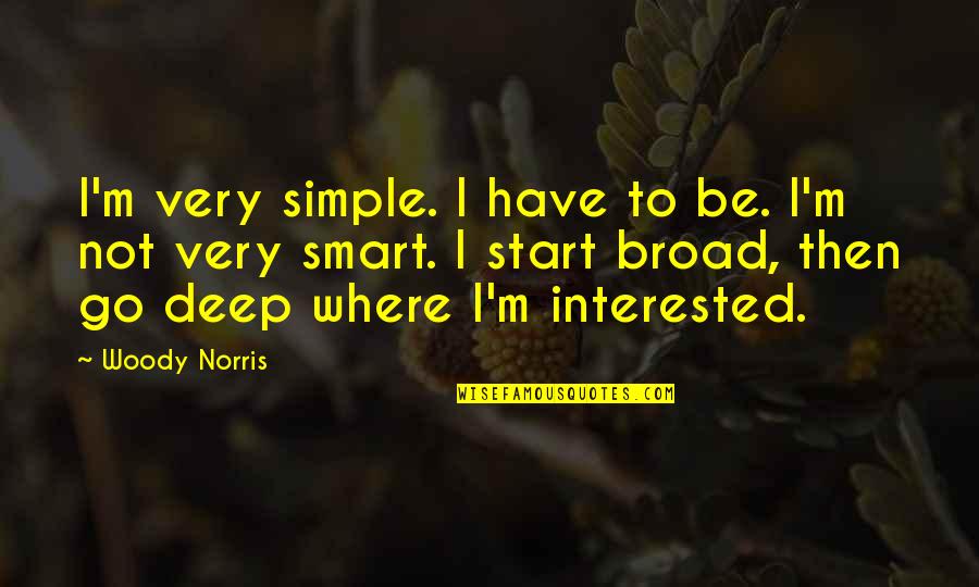 Micro Card Quotes By Woody Norris: I'm very simple. I have to be. I'm